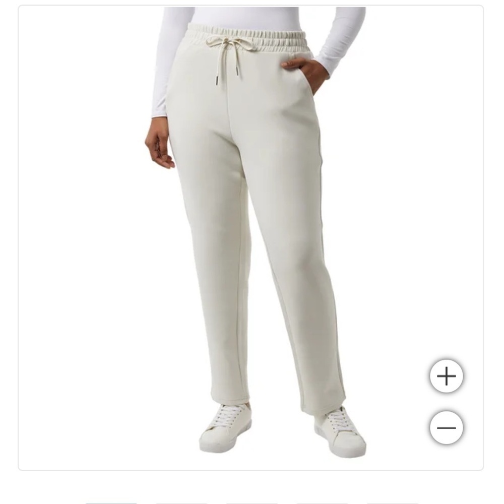 XXL 32 Heat Women’s Sueded High-Rise Supersoft Sweatpants ivory jogger pant